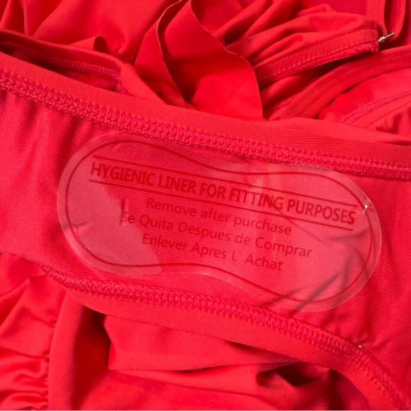 NWOT Tahari Red Ruffle One Piece Swimsuit Sample Ruched Tummy Control Sz S - Picture 9 of 9